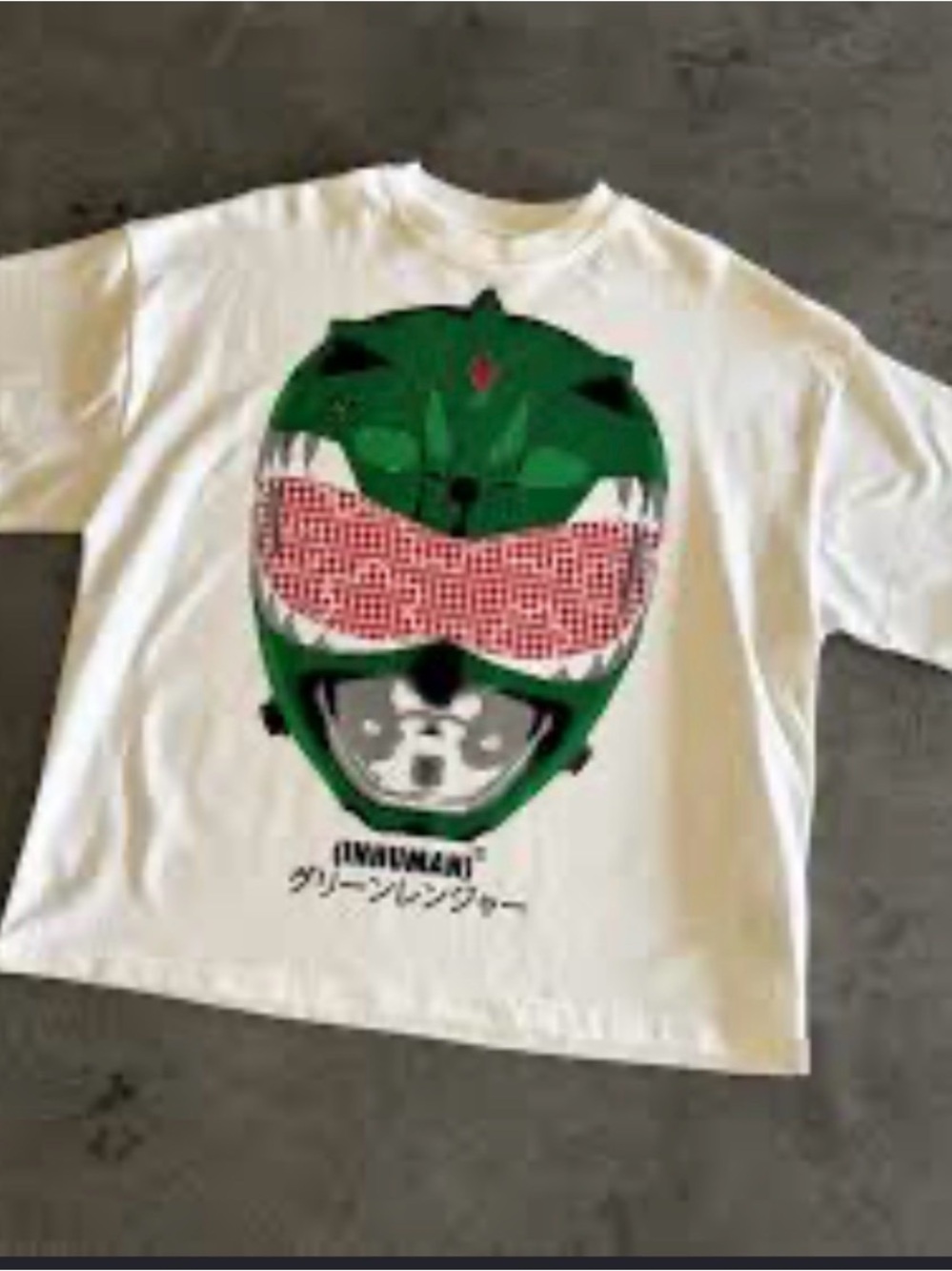 INHUMAN Green Ranger Flower Gingham Oversized Graphic Tee - Rare Limited Drop